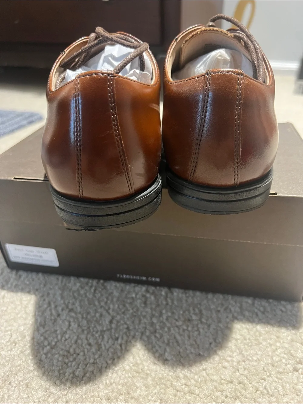 Florsheim Reveal Cap Toe Ox Derby Boys 4M Cognac Leather dress shoe like New